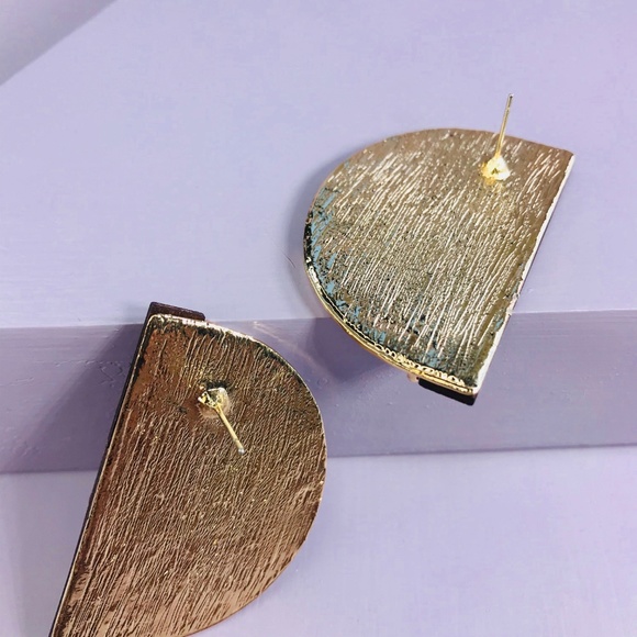 Mixed-Media Half Moon Tribal Stud - Picture 7 of 8